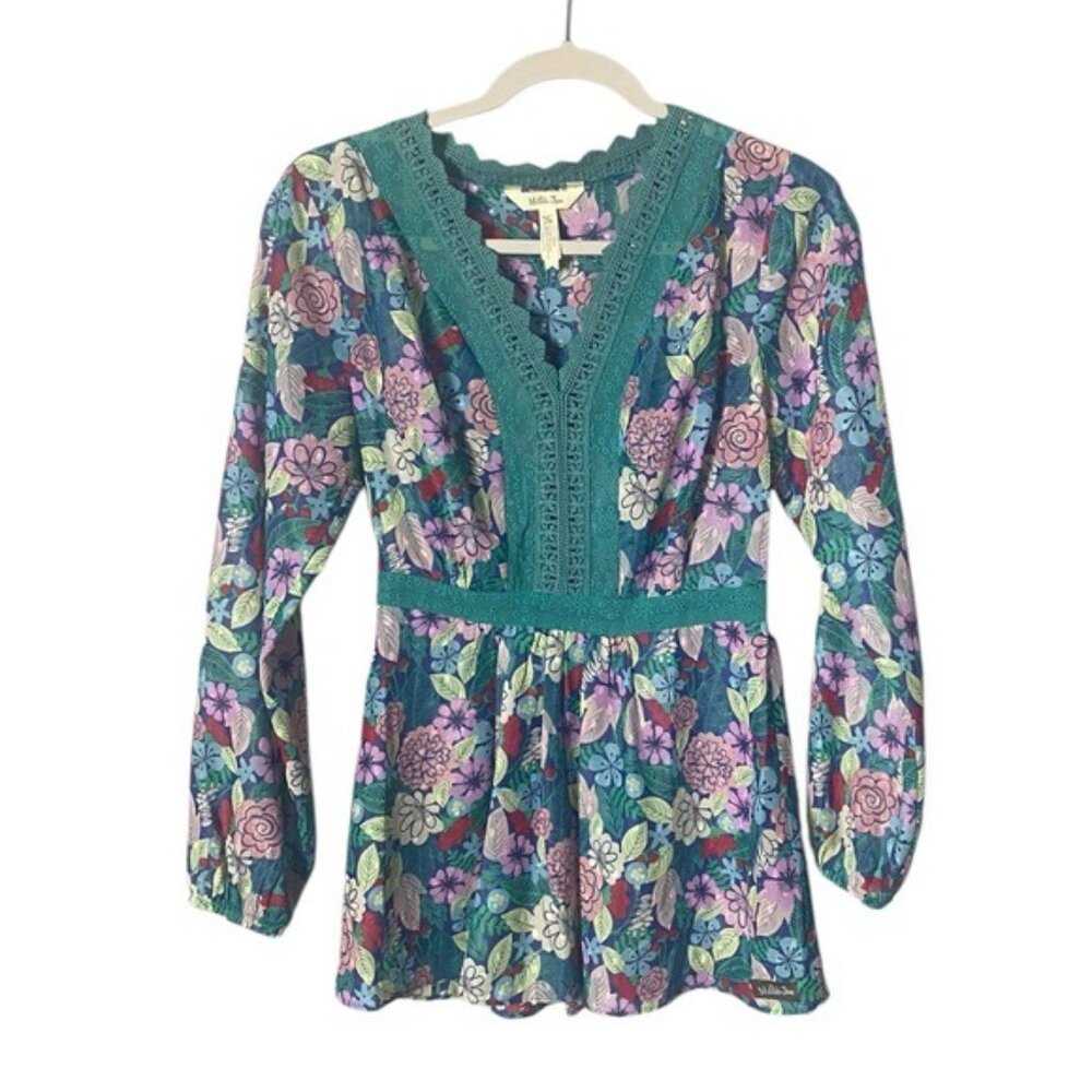 Bohemian Women Babydoll Top XS Fairycore Floral Cottagecore Dainty‎ Matilda Jane